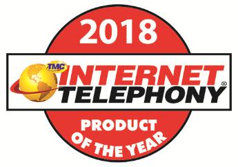 2018 INTERNET TELEPHONY Hosted Product of the Year Badge